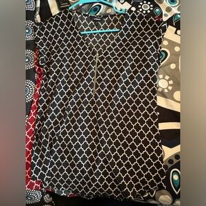 Black and cream pattern dress shirt